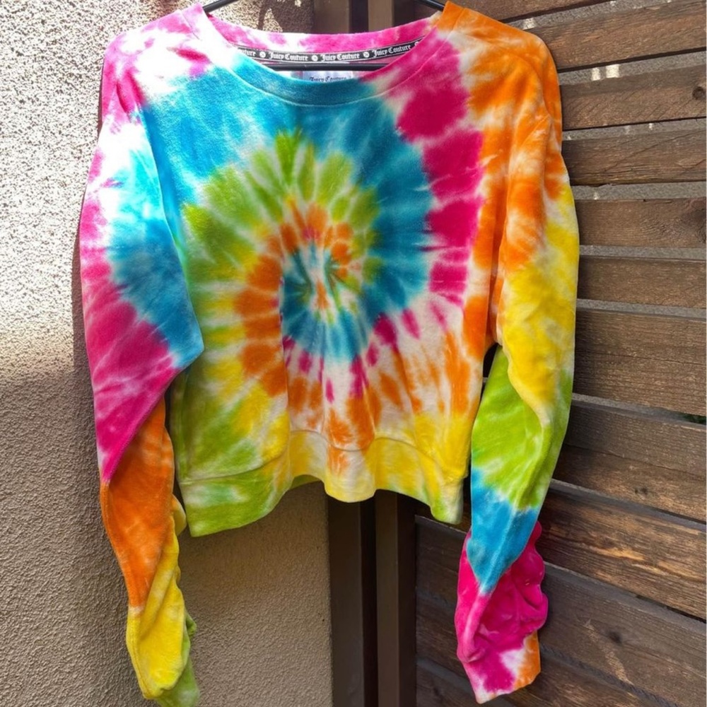 woman Girl Juicy Couture Tie Dye Velour Sweatshirt SIZE:L